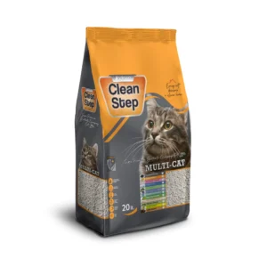 Clean Step Gri Aktif Karbonlu Topaklanan Kedi Kumu 20 LT